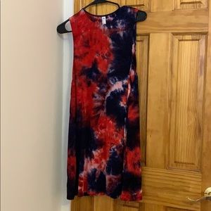 Bundle 3 for $30 American apparel tie-dyed Olivia dress red/blue M